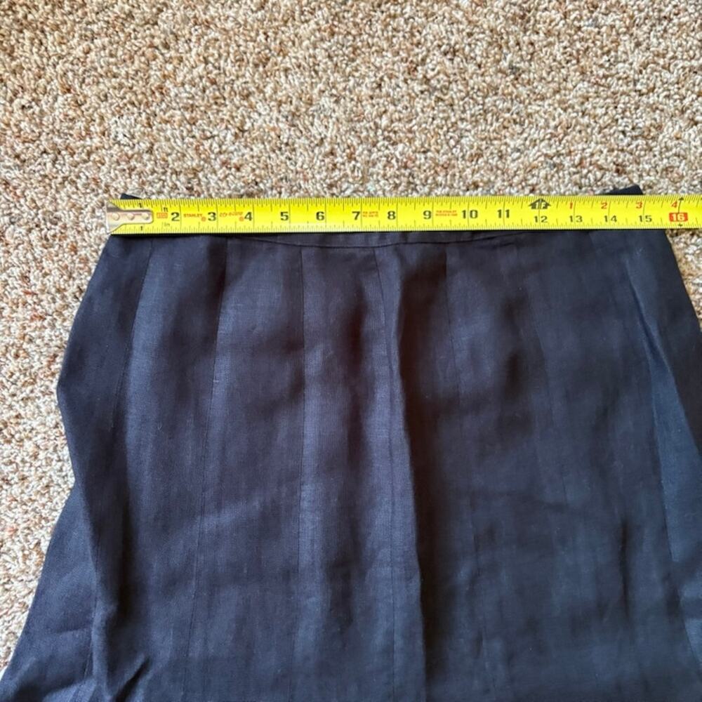 Talbots Petites 100% Irish Linen Fit and Flare Midi Womens sz 10 Gray Quiet Lux - Picture 4 of 8